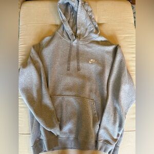 Nike Light Gray Hoodie with White Swoosh Tag